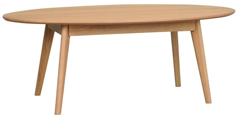 Tavolino in rovere decorato in colore naturale 130x65 cm Yumi - Rowico