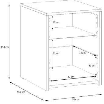 Comodino URO rovere artisan/bianco