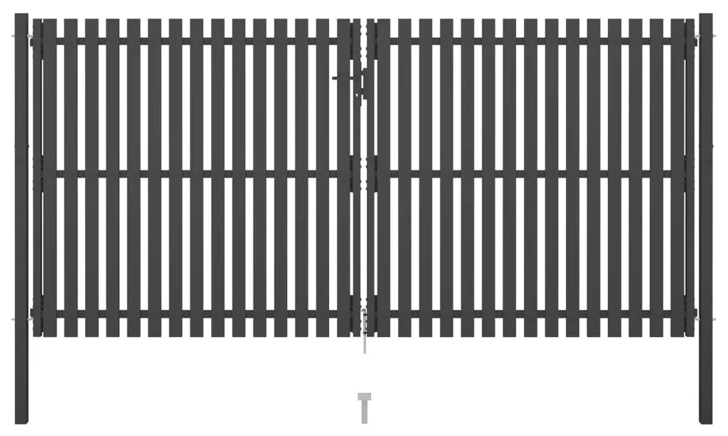 Cancello Per Recinzione İn Acciaio 4x2,25 M Antracite /