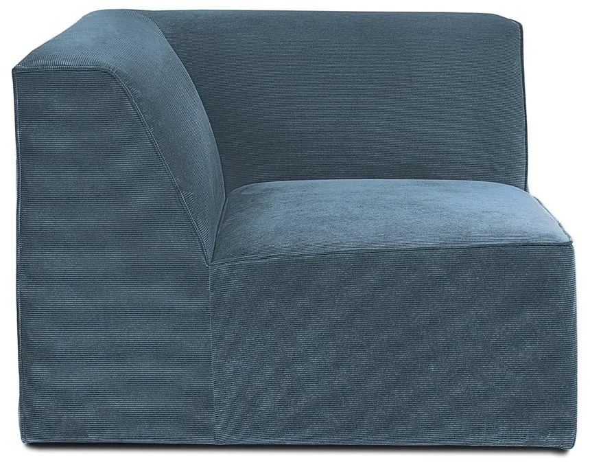 Divano componibile blu (con composizione variabile) con rivestimento in velluto a coste Sting – Scandic