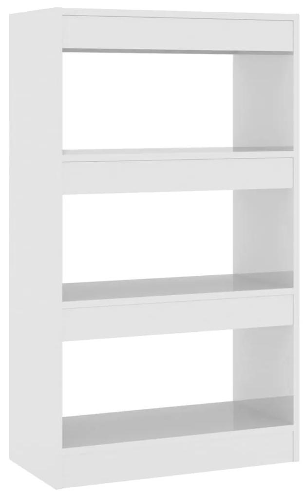 Libreria/divisorio bianco lucido 60x30x103 cm