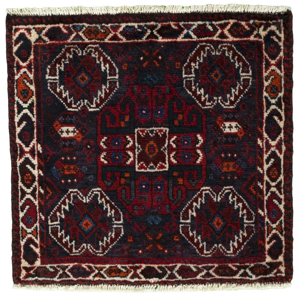 Shiraz Tappeto 60x60 Rosso (Iran) Annodato A Mano