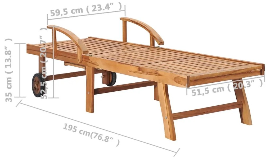 Lettini Prendisole 2 pz in Legno di Teak