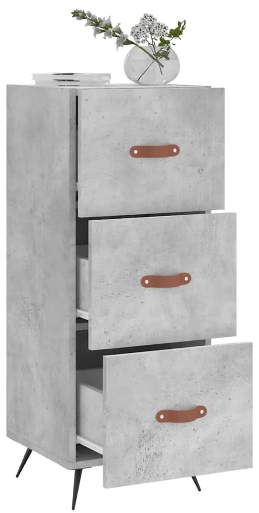 Credenza grigio cemento 34,5x34x90 cm in legno multistrato