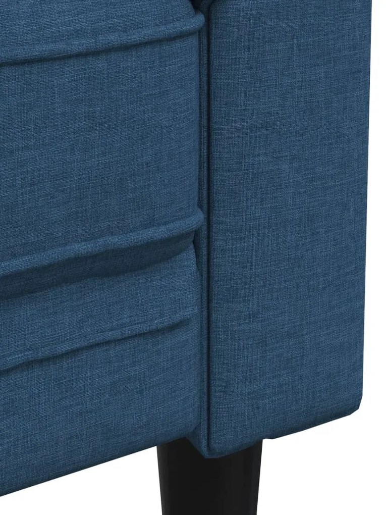 Divano Chesterfield a 2 Posti Blu in Tessuto