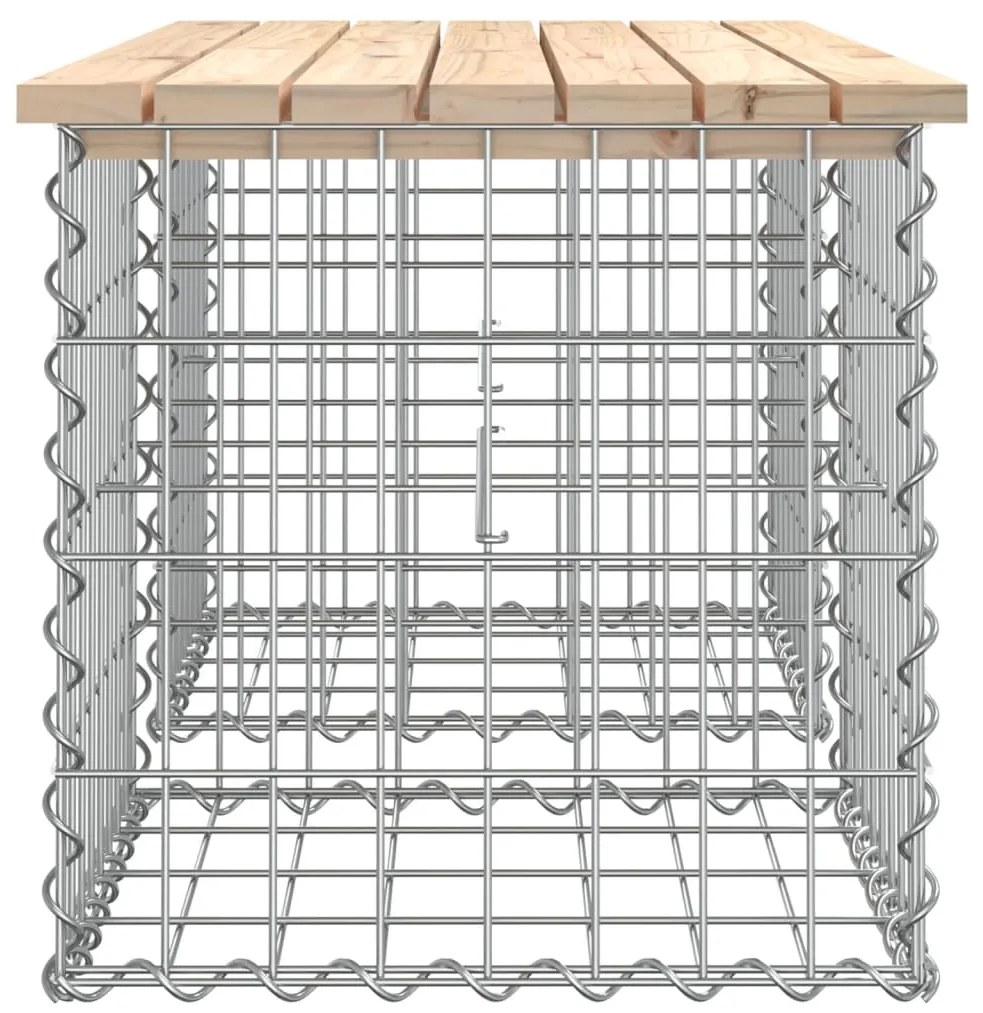 Panca giardino design gabbione 103x44x42 cm legno massello pino