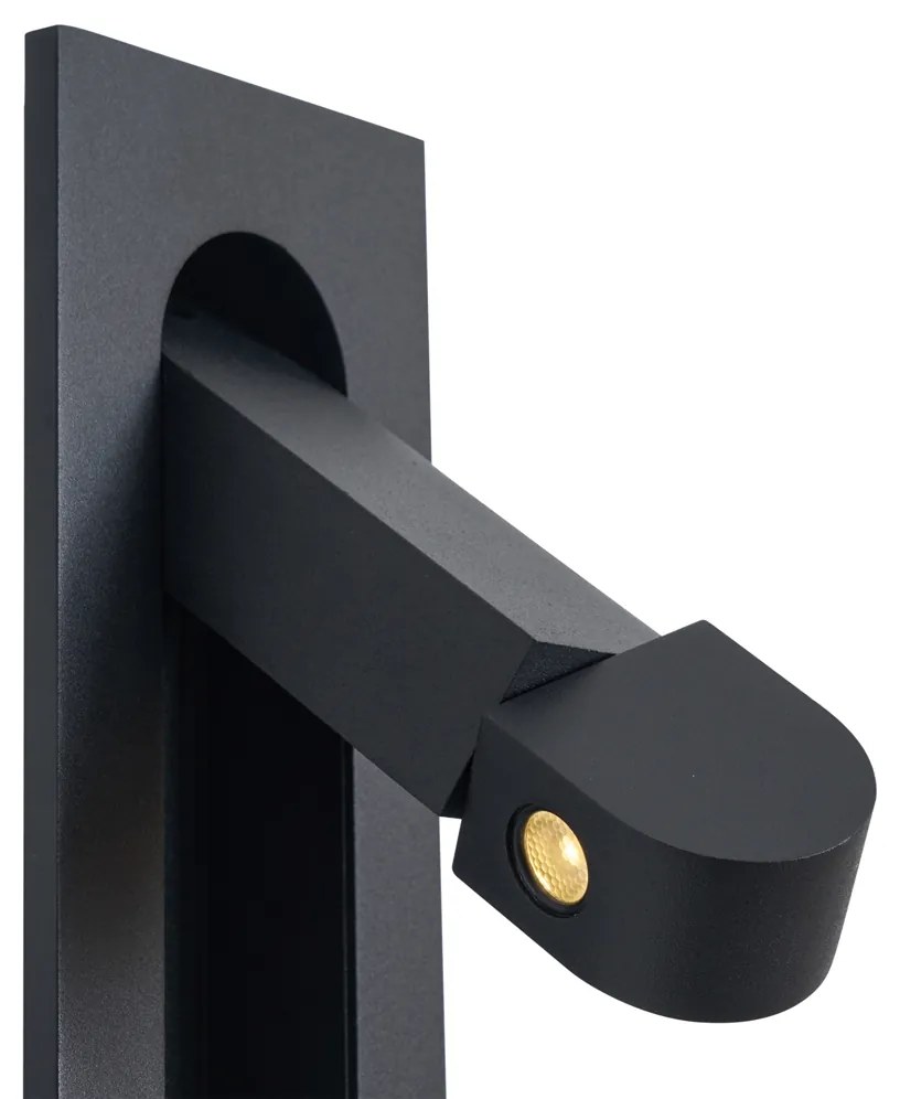 Lampada da parete moderna nera con LED e porta USB-C - Hilton