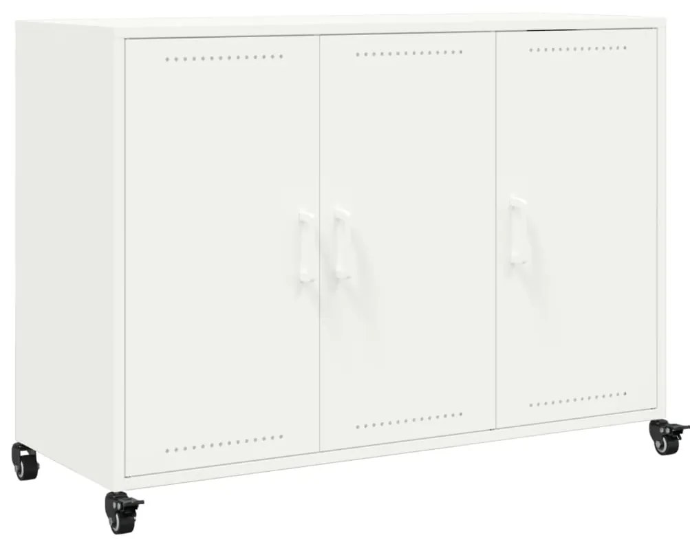 Credenza bianca 100,5x39x72 cm in acciaio laminato a freddo