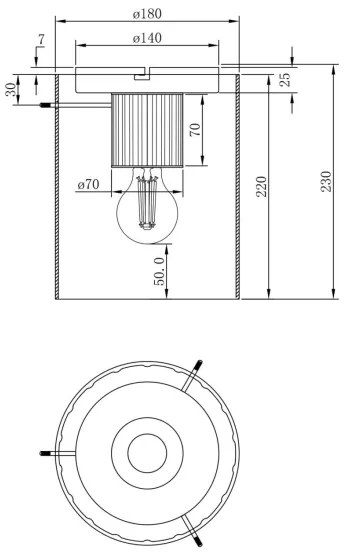 Globo 15904DA - Plafoniera TULIVAR 1xE27/40W/230V diametro 18 cm marrone