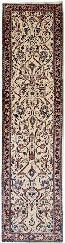 Sarouk Tappeto 320x80 Beige (Iran) Annodato A Mano
