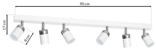 Faretto JOKER 6xGU10/25W/230V bianco/cromo lucido