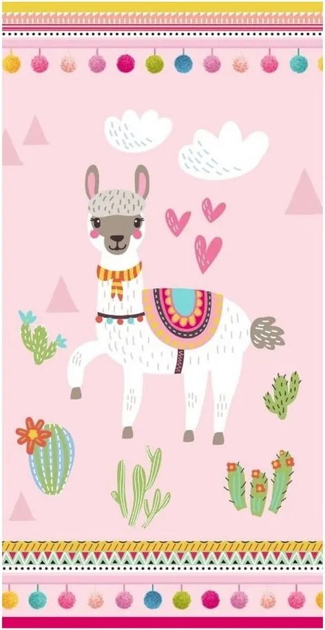 Telo mare stampato , 75 x 150 cm Lama - Good Morning