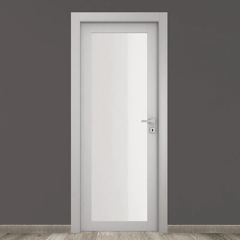 Porta battente Glass vetrata grigio L 90 x H 210 cm sinistra