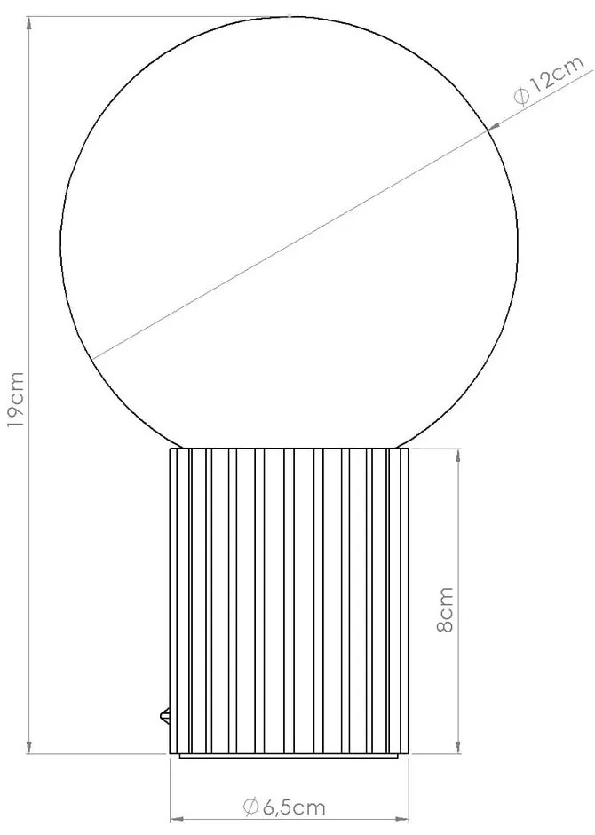Lampada da tavolo blu scuro con paralume in vetro (altezza totale 19 cm) Orbital – Sollux