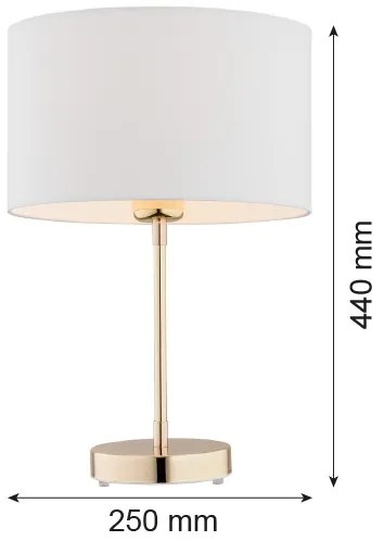 Argon 4301 - Lampada da tavolo KARIN 1xE27/15W/230V bianca/ottone