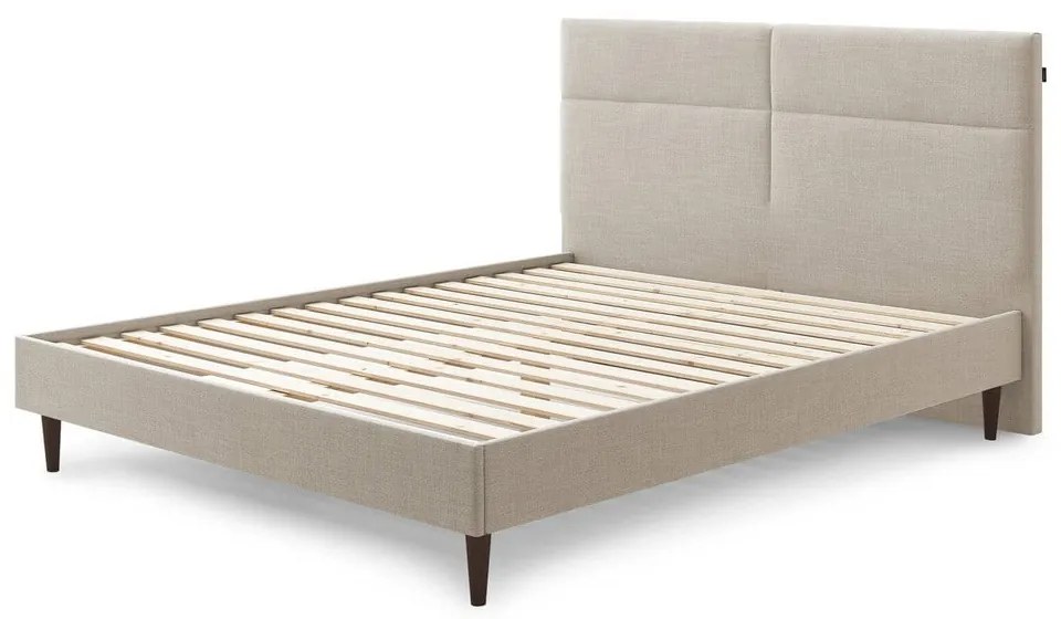 Letto matrimoniale imbottito beige con griglia 180x200 cm Elyna - Bobochic Paris