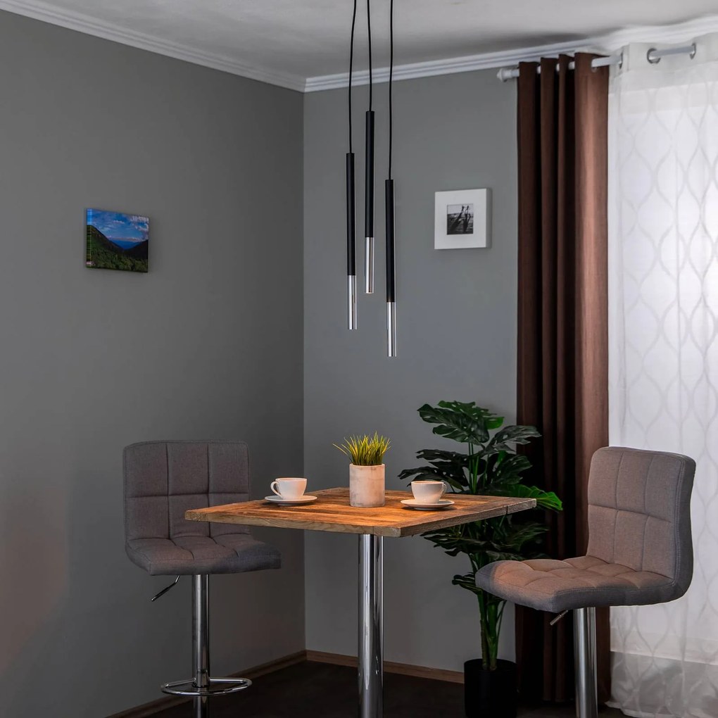 Euluna Thalassa Lampada a sospensione 3 luci G9 nero/oro rotonda