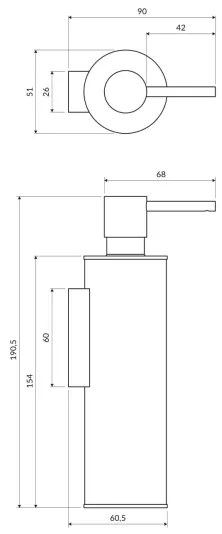 OMNIRES MP60721CR - Distributore di sapone MODERN PROJECT 150 ml cromo lucido