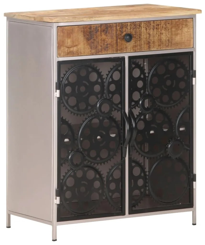 Credenza 60x35x75 Cm İn Legno Di Mango Grezzo E Ferro /