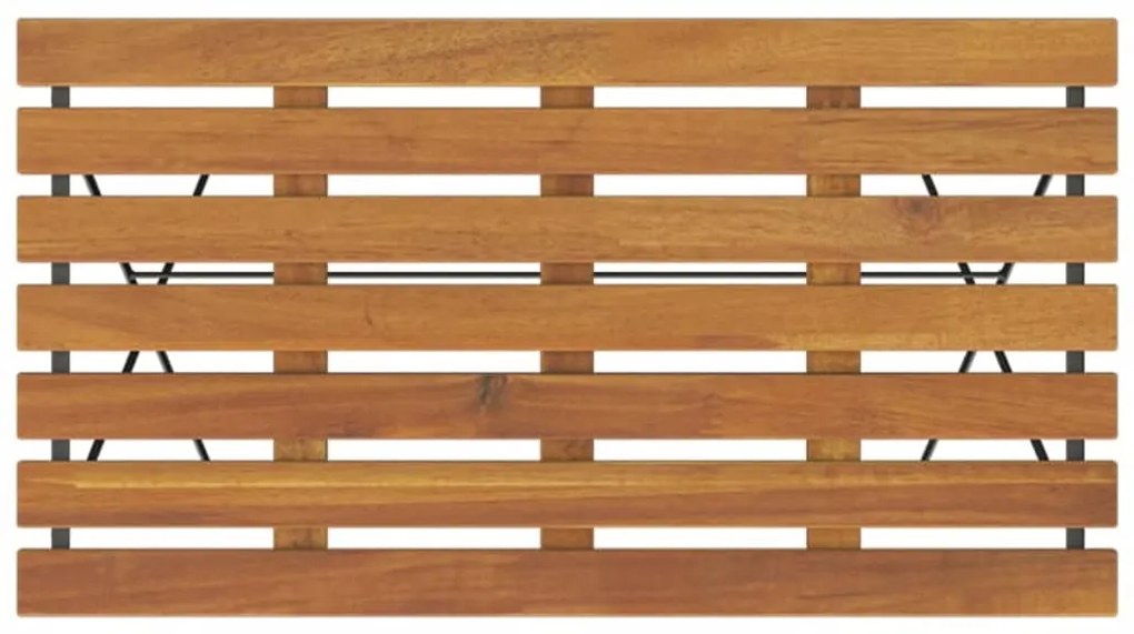 Set Bistrò Pieghevole 5pz in Legno Massello di Acacia e Acciaio