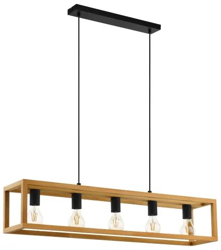 Eglo 32143 - Lampada a sospensione su cavo BLACKCROWN 5xE27/40W/230V marrone