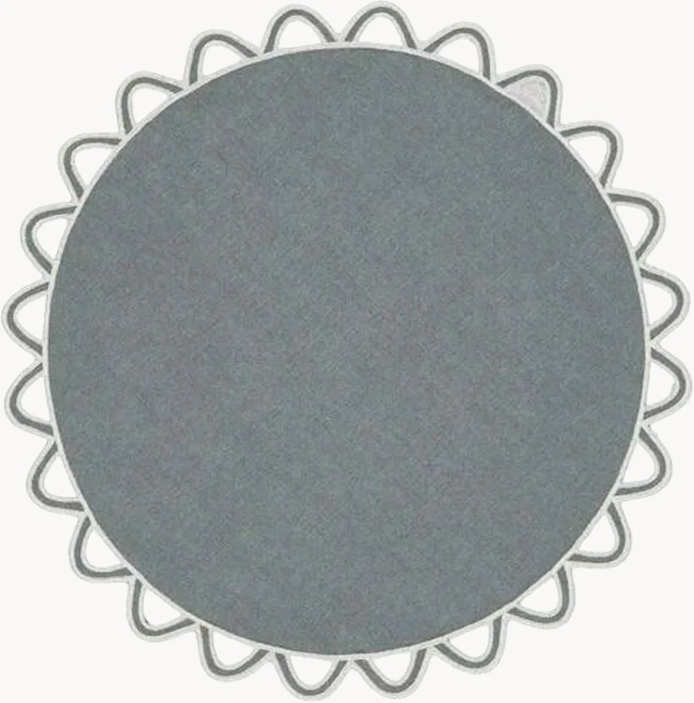 Tovaglietta rotonda con bordo ricamato Halo