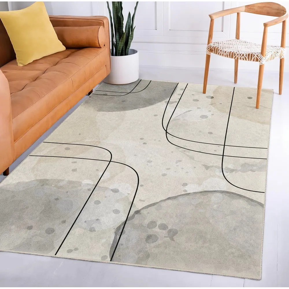 Tappeto grigio/color crema lavabile 120x180 cm Simple Lines – Mila Home