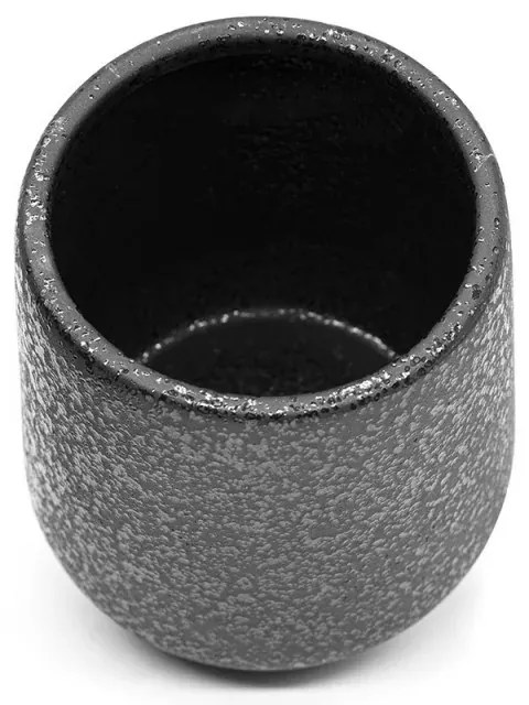Portaspazzolino in ceramica nero con effetto glitter