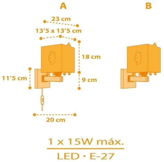 Dalber 64649 - Applique per bambini LITTLE CHICKEN 1xE27/15W/230V