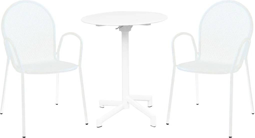 OPERA - set tavolo in metallo cm Ø 60 x 74 h con 2 poltrone Maris