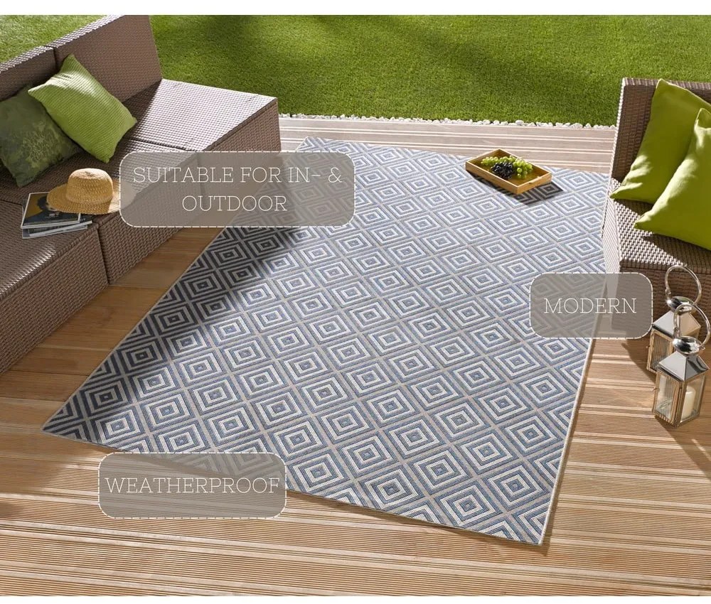 Tappeto blu per esterni , 200 x 290 cm Karo - NORTHRUGS