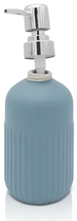 Set accessori bagno dispenser e portaspazzolini appoggio turchese cobalto in ceramica Cup