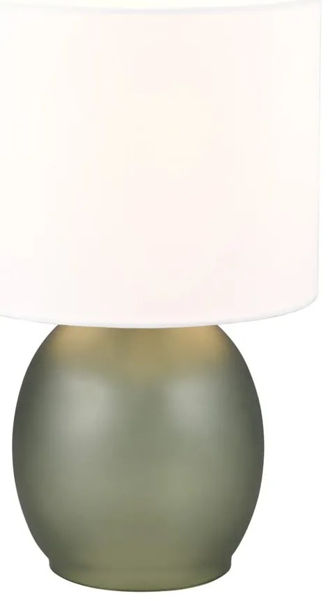 Lampada da tavolo bianco-verde con paralume in tessuto (altezza 29 cm) Vela - Trio