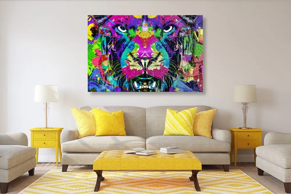 Stampa su tela – Felino multicolore