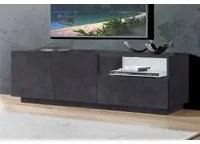 Mobile da soggiorno Porta TV, Made in Italy, Credenza per TV da salotto a 2 ante e 1 cassetto, cm 150x43h46, Grigio Ardesia