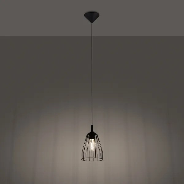 Sollux SL.1205 - Lampadario a sospensione con filo LEYO 1xE27/15W/230V nero