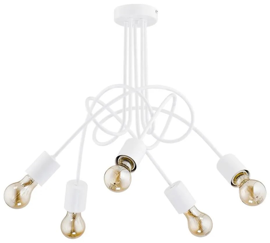Lampadario a plafone TANGO 5xE27/15W/230V bianco