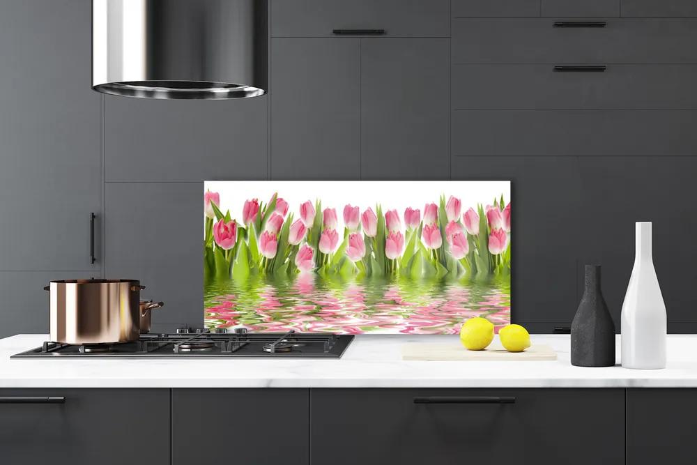 Pannello paraschizzi cucina Tulipani Pianta Natura 100x50 cm