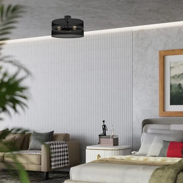 Surface-mounted lampadario GLUM 3xE27/60W/230V nero