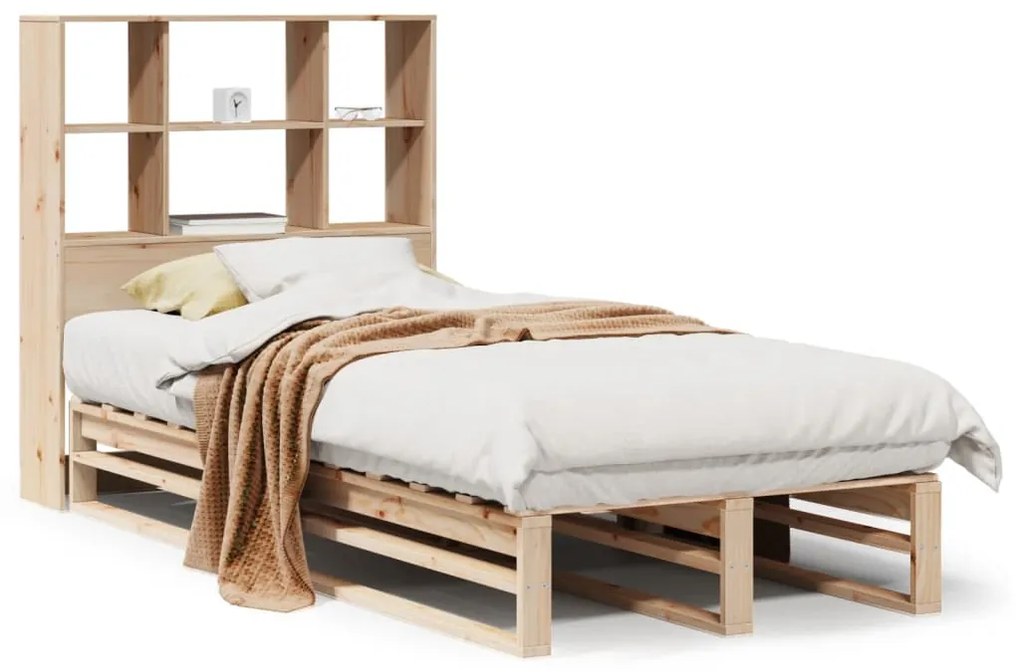 Letto libreria senza materasso 90x190 cm legno massello