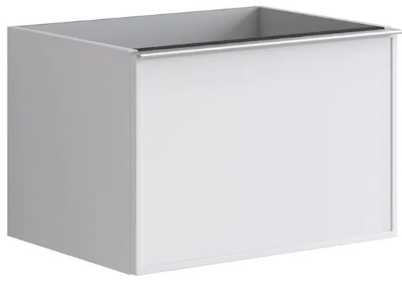 Mobile da bagno sospeso sotto lavabo L 60 x H 40 x P 45.5 cm bianco laccato opaco, 2 cassetti Pixel frame