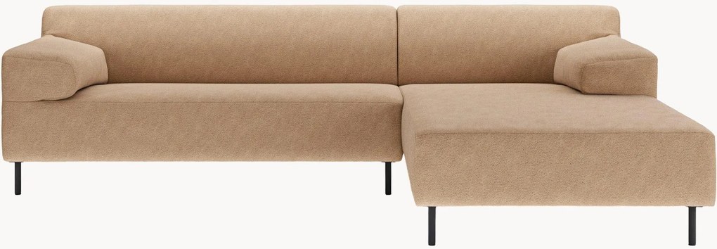 Divano angolare in tessuto marrone-beige/nero freistil180