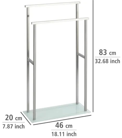 WENKO 23438100 - Porta asciugamani DEBAR 20x83 cm acciaio inox/satinato/bianco