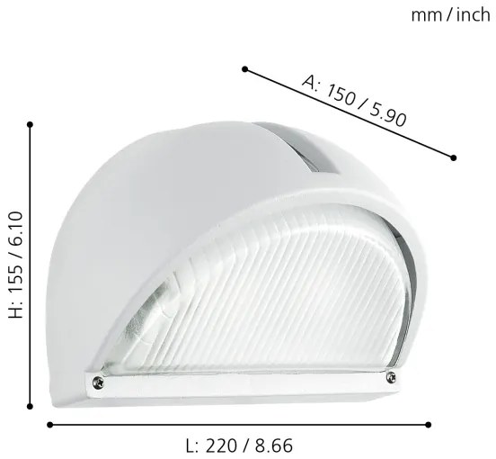 EGLO 89768 - Applique da esterno ONJA 1xE27/60W bianco