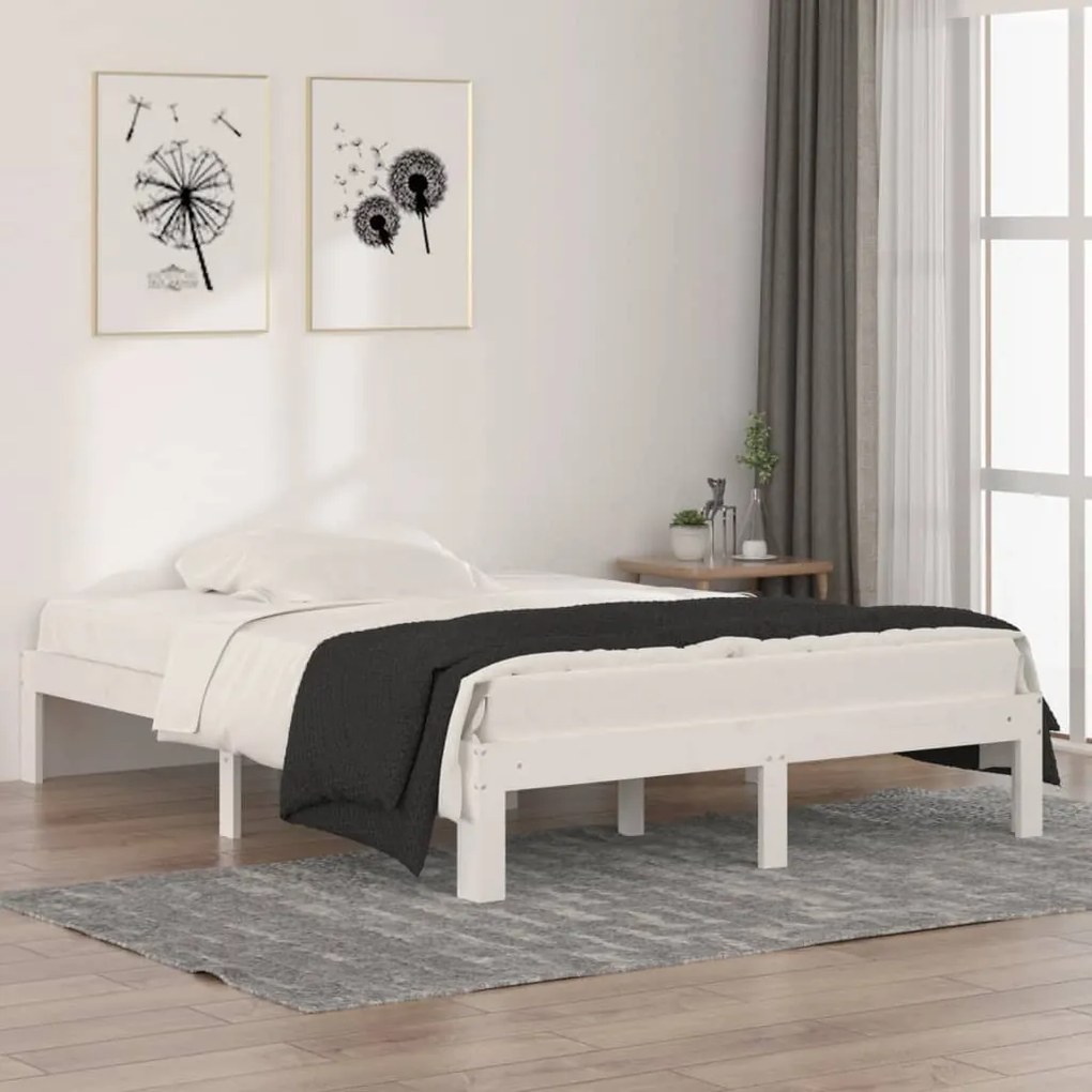 Giroletto Bianco İn Legno Massello 135x190 Cm Double /