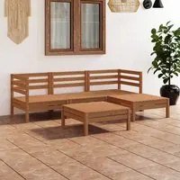 Set Divani da Giardino 5 pz in Legno Massello di Pino Miele 3082675