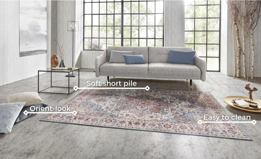 Tappeto rosso e blu , 80 x 150 cm Anthea - Nouristan