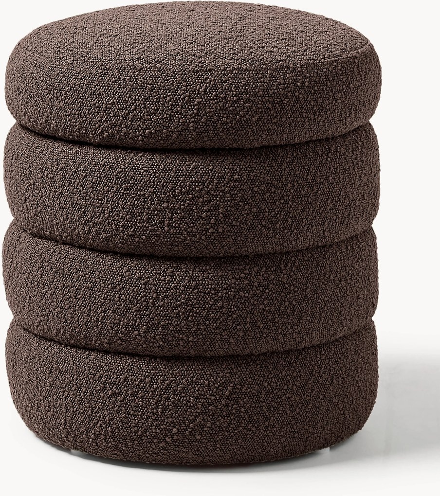 Pouf contenitore in bouclé Alto