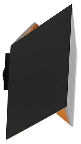 Applique da parete di design nera con oro - Fold
