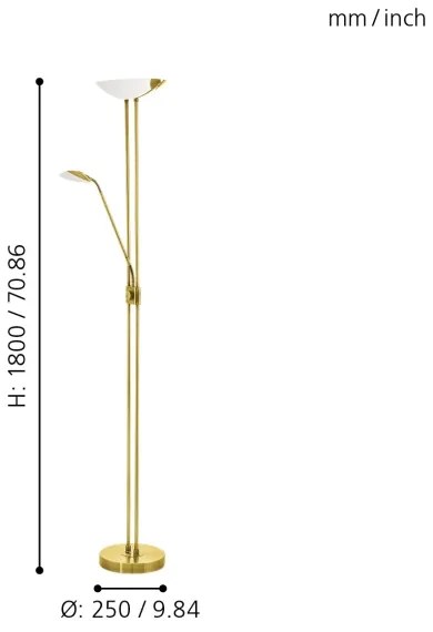 Eglo 93877 - Lampada LED dimmerabile BAYA 1 LED/20W + LED/2,5W ottone